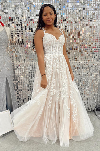 White Off the Shoulder Prom Dress with Appliques