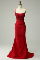 Load image into Gallery viewer, Sparkly Dark Green Beaded Long Prom Dress with Appliques