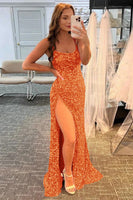 Load image into Gallery viewer, Mermaid Glitter Sequins Sexy Golden Backless Long Prom Dress