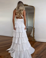 Load image into Gallery viewer, Sparkly Fuchsia Beaded A Line Tiered Long Prom Dress with Slit