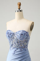 Load image into Gallery viewer, Glitter Lilac Sequined Tight Strapless Corset Party Dress