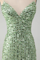 Load image into Gallery viewer, Sparkly Green Bodycon Sequins Lace Up Short Prom Dress