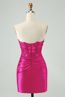 Load image into Gallery viewer, Glitter Royal Blue Beaded Appliques Tight Short Prom Dress