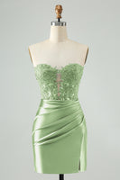 Load image into Gallery viewer, Glitter Royal Blue Beaded Appliques Tight Short Prom Dress