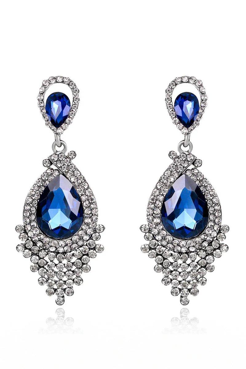 Load image into Gallery viewer, Champagne Tassel Glass Luxury Drop Earrings