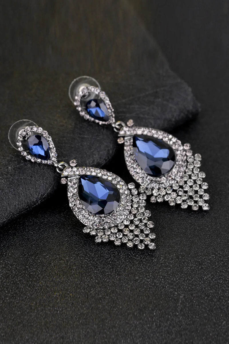 Load image into Gallery viewer, Champagne Tassel Glass Luxury Drop Earrings