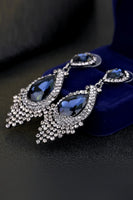 Load image into Gallery viewer, Champagne Tassel Glass Luxury Drop Earrings
