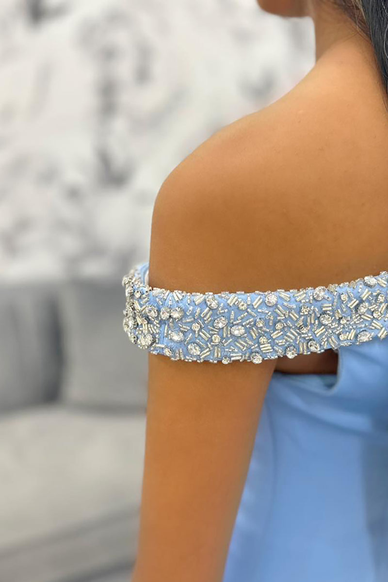 Load image into Gallery viewer, Sparkly Red Satin Beaded Mermaid Long Prom Dress