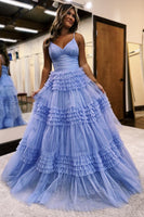 Load image into Gallery viewer, Glitter Princess Black Tulle Ball Gown Backless Long Prom Dress