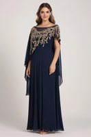 Load image into Gallery viewer, Sparkly Navy Chiffon Mother of the Bride Dress with Beading