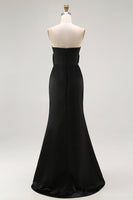 Load image into Gallery viewer, Black Sweetheart Maxi Sheath Formal Dress with Slit