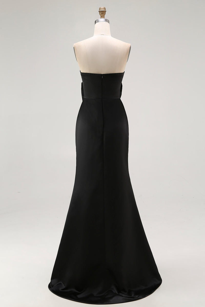 Load image into Gallery viewer, Black Sweetheart Maxi Sheath Formal Dress with Slit