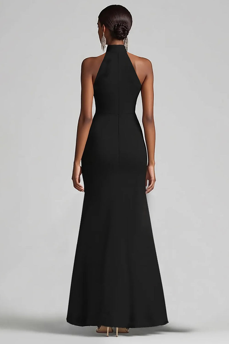 Load image into Gallery viewer, Twilight Sheath High Neck Ruffled Long Formal Dress with Slit