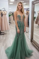 Load image into Gallery viewer, Agave Sparkly Sheath Strapless Prom Dress with Lace