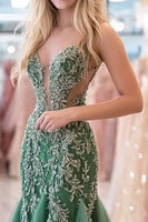 Load image into Gallery viewer, Sparkly Agave Tulle Sweetheart Long Prom Dress with Appliques