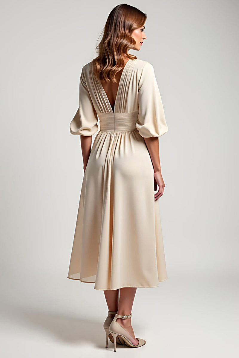 Load image into Gallery viewer, Chiffon Champagne A Line Long Mother of the Bride Dress