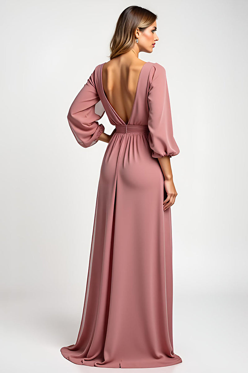 Load image into Gallery viewer, Blush A Line Round Neck Long Mother of the Bride Dress