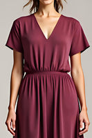 Load image into Gallery viewer, A Line Cabernet Chiffon Long Mother of the Bride Dress