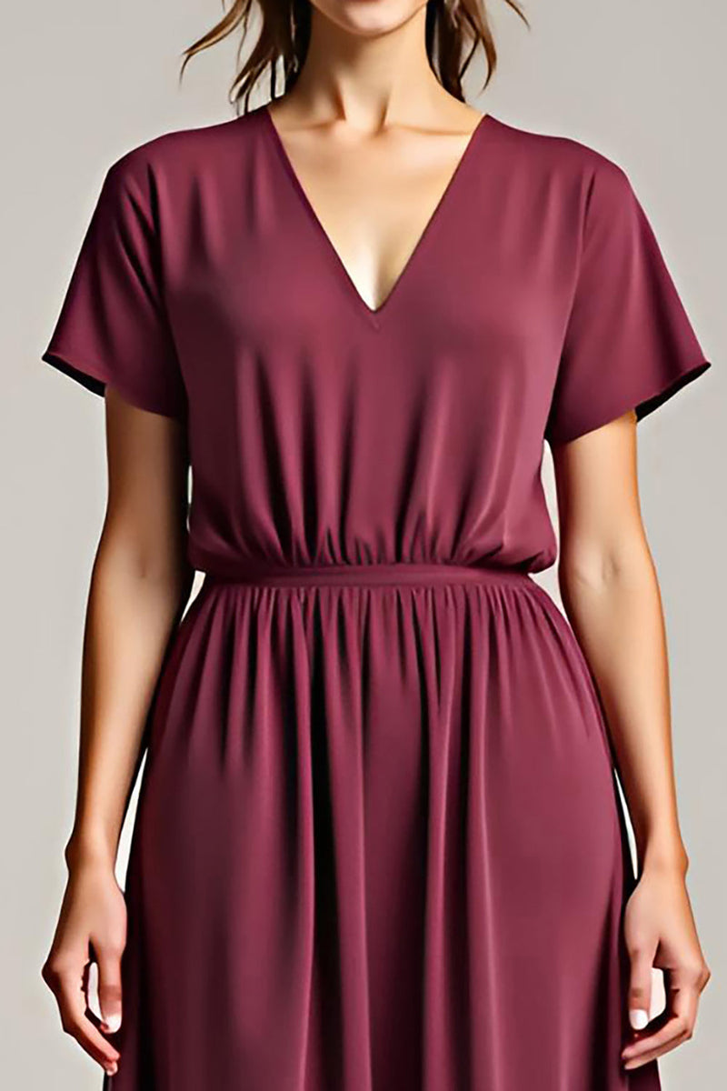 Load image into Gallery viewer, A Line Cabernet Chiffon Long Mother of the Bride Dress