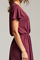 Load image into Gallery viewer, A Line Cabernet Chiffon Long Mother of the Bride Dress
