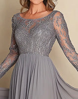 Load image into Gallery viewer, Silver Sparkly Chiffon A Line Mother of the Bride Dress
