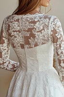 Load image into Gallery viewer, Lace Embroideried White A Line Mini Graduation Dress