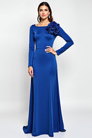 Load image into Gallery viewer, Sheath Royal Blue Long Sleeves Mother of the Bride Dress with 3D Flowers