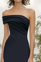 Load image into Gallery viewer, Black Cold Shoulder Sheath Long Formal Dress