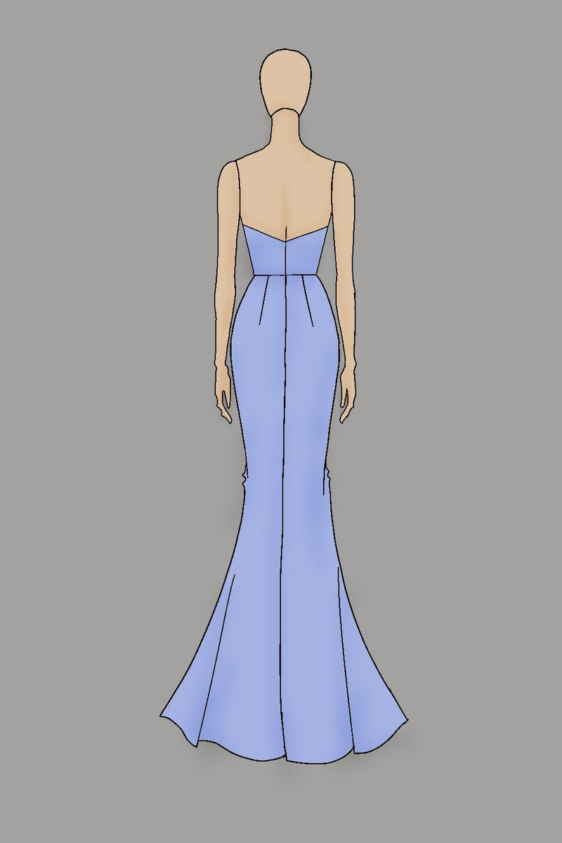 Load image into Gallery viewer, Sky Blue Strapless Satin Sheath Long Formal Dress