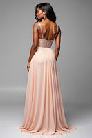 Load image into Gallery viewer, Champagne A Line Sweetheart Long Formal Dress