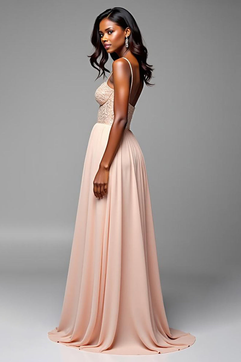 Load image into Gallery viewer, Champagne A Line Sweetheart Long Formal Dress