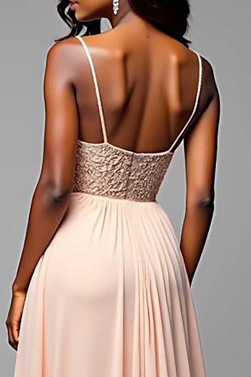 Load image into Gallery viewer, Champagne A Line Sweetheart Long Formal Dress