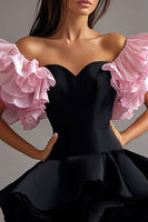 Load image into Gallery viewer, Sweetheart A Line Pink Short Little Black Dress with Ruffles