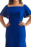 Load image into Gallery viewer, Plus Size Royal Blue Sheath Chiffon Long Mother of the Bride Dress
