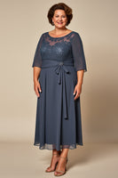 Load image into Gallery viewer, Twilight Appliqued Chiffon Long Mother of the Bride Dress