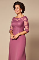 Load image into Gallery viewer, Desert Rose Chiffon Mother of the Bride Dress with Appliques