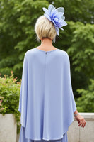 Load image into Gallery viewer, Lavender Ruched Mother of the Bride Dress with Cape