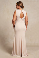 Load image into Gallery viewer, Apricot Chiffon Plus Size Mother of the Bride Dress with Ruffles