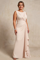 Load image into Gallery viewer, Apricot Chiffon Plus Size Mother of the Bride Dress with Ruffles