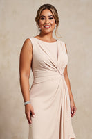 Load image into Gallery viewer, Apricot Chiffon Plus Size Mother of the Bride Dress with Ruffles