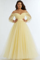 Load image into Gallery viewer, Daffodil A Line Off the Shoulder Long Plus Size Prom Dress