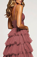 Load image into Gallery viewer, Desert Rose Tulle Long Ball Gown Prom Dress with Ruffles