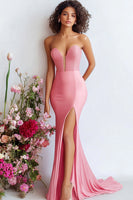 Load image into Gallery viewer, Sparkly Watermelon Sequin Mermaid Long Prom Dress with Slit