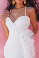 Load image into Gallery viewer, White Bodycon Short Graduation Dress with Ruffles
