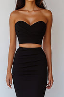 Load image into Gallery viewer, Black Two Piece Sweetheart Long Mermaid Formal Dress