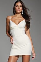 Load image into Gallery viewer, Ivory Tight Satin Short Corset Prom Dress
