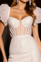 Load image into Gallery viewer, Ivory Corset Bodycon Short Tulle Prom Dress