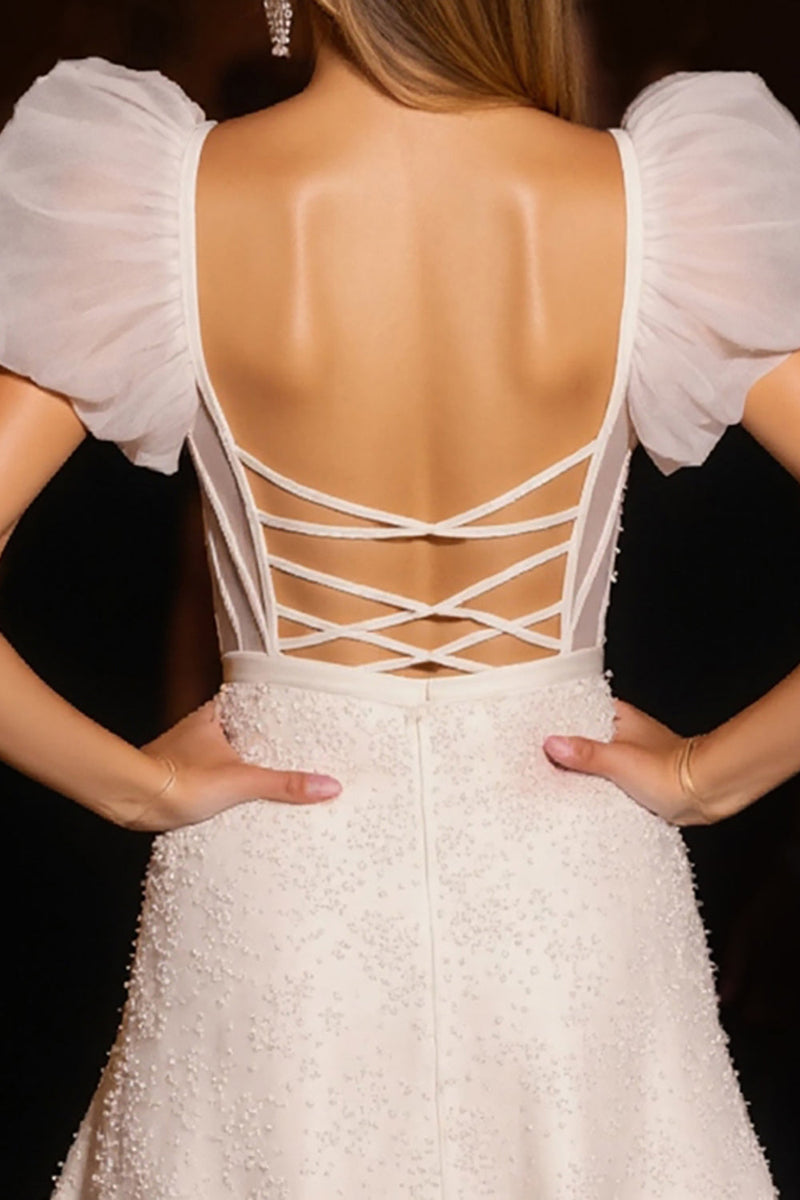 Load image into Gallery viewer, Ivory Corset Bodycon Short Tulle Prom Dress