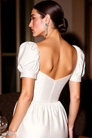 Load image into Gallery viewer, White A Line Corset Satin Short Prom Dress