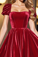 Load image into Gallery viewer, Black A Line Short Prom Dress with Sleeves